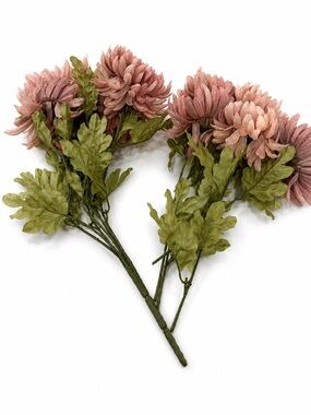 Faux Pink Chrysanthemum Stem Bundle
